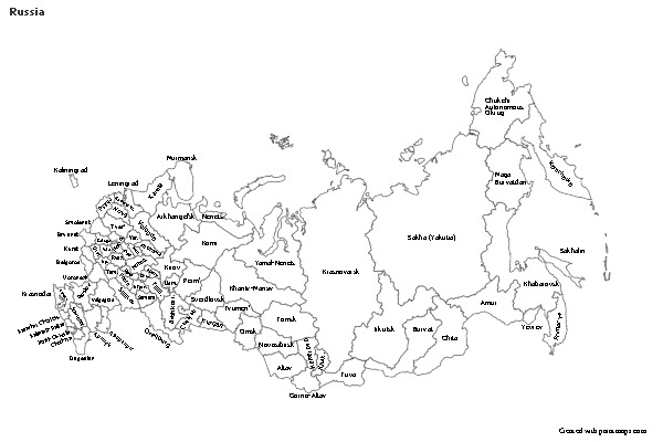Contoh Peta untuk Rusia (hitam-putih)