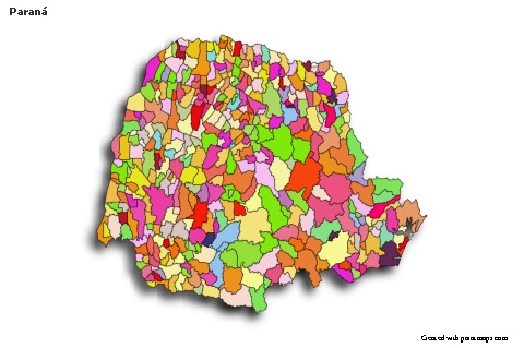 Mapas de muestra para Paraná (coloreado,sombrío)