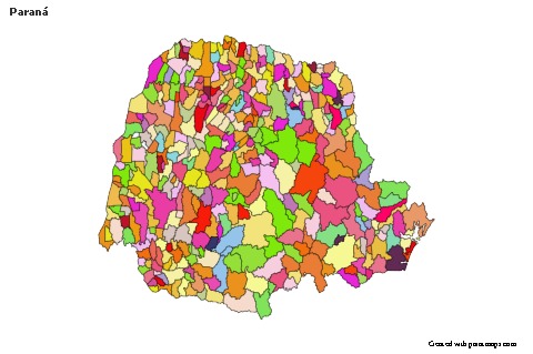 Mapas de muestra para Paraná (coloreado)
