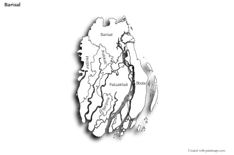 Sample Maps for Barisal (black-white,shadowy)
