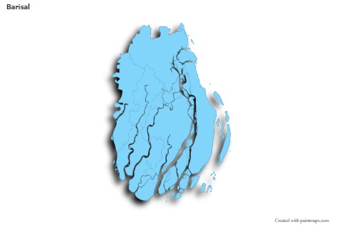 Sample Maps for Barisal (blue,outline,shadowy)