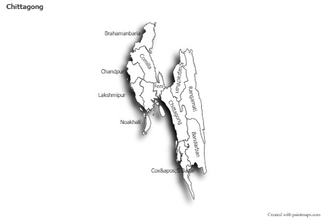 Sample Maps for Chittagong (black-white,shadowy)
