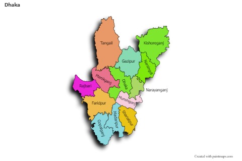 Sample Maps for Dhaka (colored,shadowy)