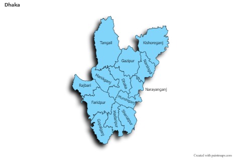 Sample Maps for Dhaka (blue,shadowy)