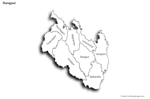 Rangpur için Örnek Haritalar (siyah-beyaz,gölgeli)