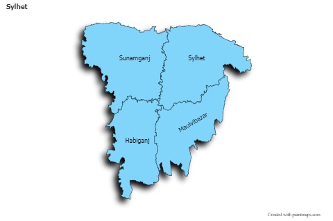 Sample Maps for Sylhet (blue,shadowy)