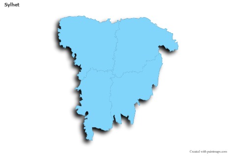 Sample Maps for Sylhet (blue,outline,shadowy)