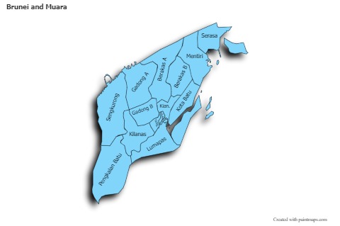 Sample Maps for Brunei and Muara (blue,shadowy)