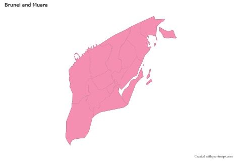Sample Maps for Brunei and Muara (pink,outline)