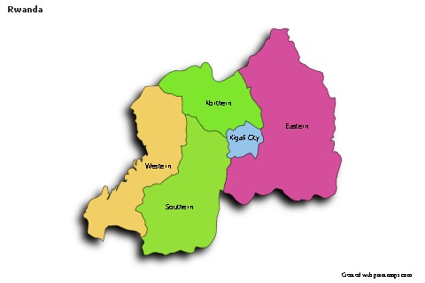 Sample Maps for Rwanda (colored,shadowy)