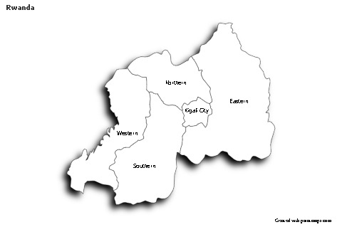 Sample Maps for Rwanda (black-white,shadowy)