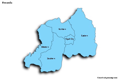 Sample Maps for Rwanda (blue,shadowy)