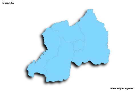 Sample Maps for Rwanda (blue,outline,shadowy)