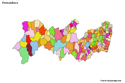 Exemplos de mapas para Pernambuco (colorido)