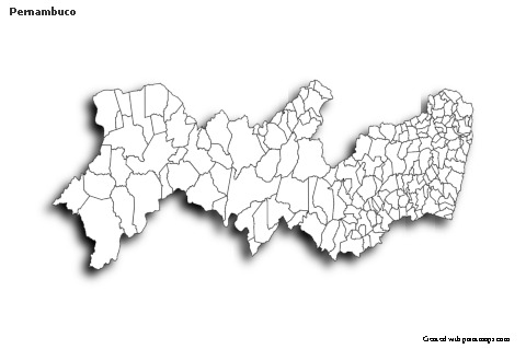 Exemplos de mapas para Pernambuco (preto-branco,sombra)