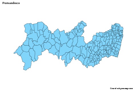 Exemplos de mapas para Pernambuco (azul,contorno,sombra)