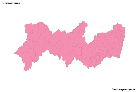 Exemplos de mapas para Pernambuco (rosa,contorno)