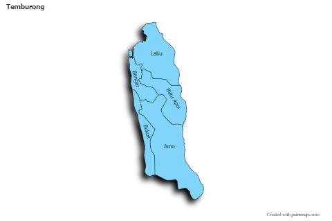 Contoh Peta untuk Temburong (biru,bayangan)