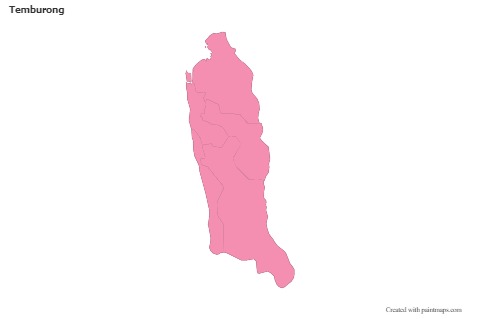 Contoh Peta untuk Temburong (merah jambu,garis besar)