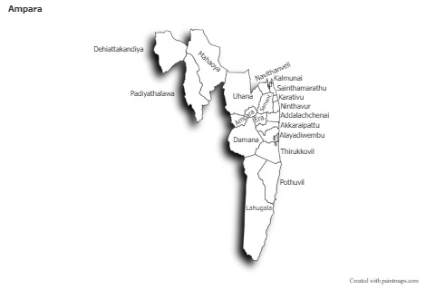Sample Maps for Ampara (black-white,shadowy)