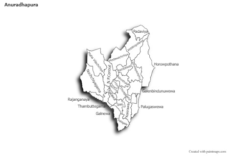 Contoh Peta untuk Anuradhapura (hitam-putih,bayangan)