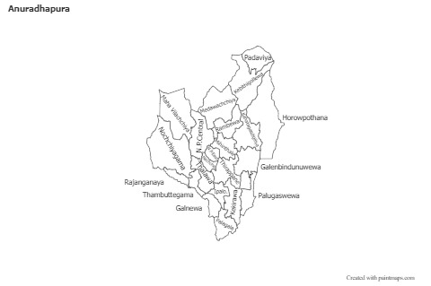 Contoh Peta untuk Anuradhapura (hitam-putih)
