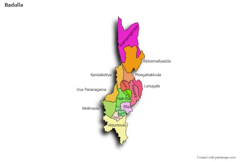 Sample Maps for Badulla (colored,shadowy)