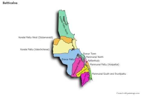 Sample Maps for Batticaloa (colored,shadowy)