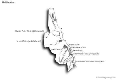 Sample Maps for Batticaloa (black-white,shadowy)
