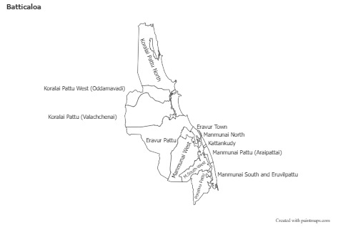 Sample Maps for Batticaloa (black-white)