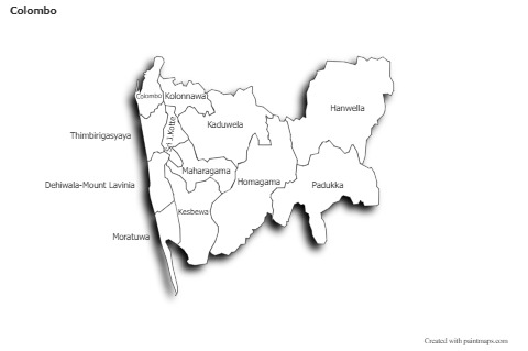 Contoh Peta untuk Colombo (hitam-putih,bayangan)