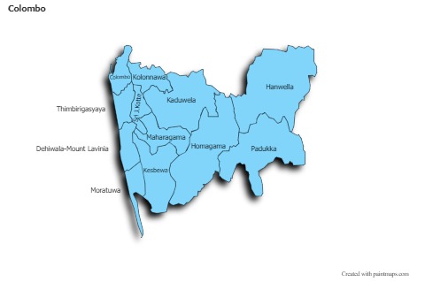 Contoh Peta untuk Colombo (biru,bayangan)