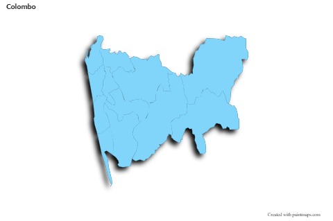 Contoh Peta untuk Colombo (biru,garis luar,bayangan)