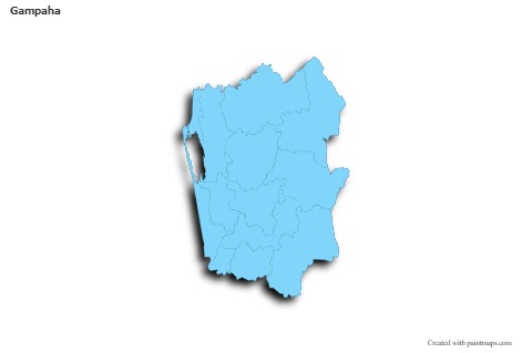 Sample Maps for Gampaha (blue,outline,shadowy)