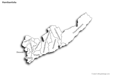 Sample Maps for Hambantota (black-white,shadowy)