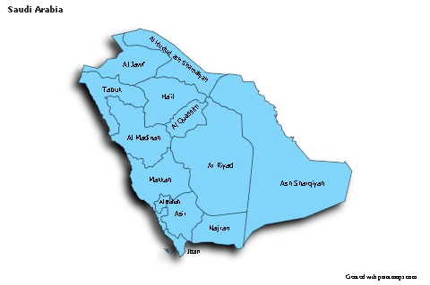 Sample Maps for Saudi Arabia (blue,shadowy)