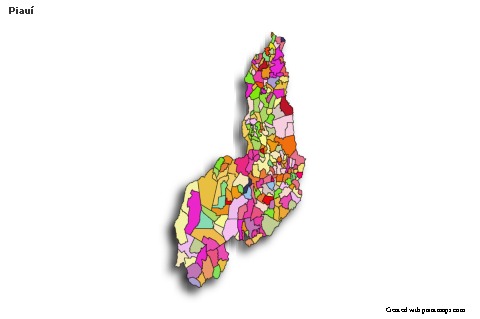 Mapas de muestra para Piauí (coloreado,sombrío)
