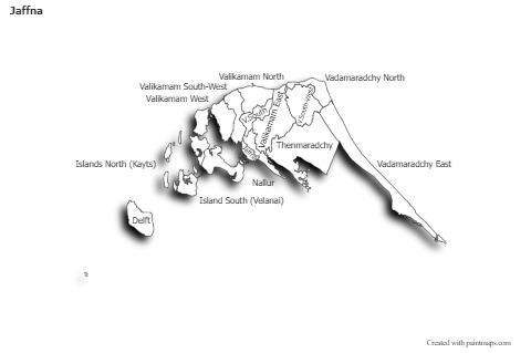 Mapas de muestra para Jaffna (blanco-negro,sombrío)