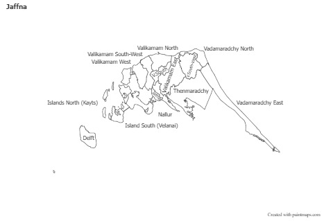 Mapas de muestra para Jaffna (blanco-negro)