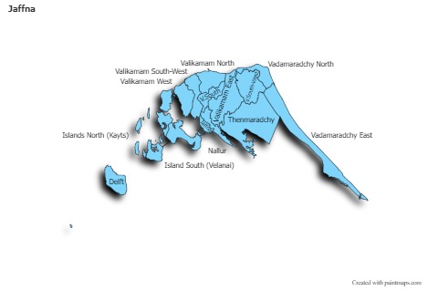 Mapas de muestra para Jaffna (azul,sombrío)