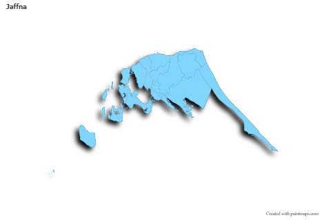 Mapas de muestra para Jaffna (azul,contorno,sombrío)