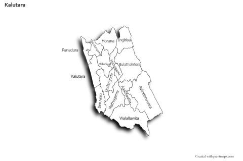 Sample Maps for Kalutara (black-white,shadowy)