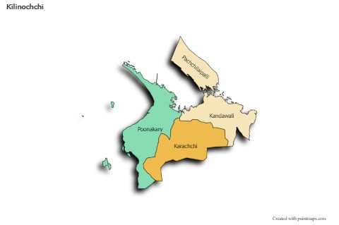 Sample Maps for Kilinochchi (colored,shadowy)