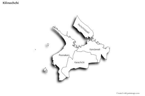 Sample Maps for Kilinochchi (black-white,shadowy)