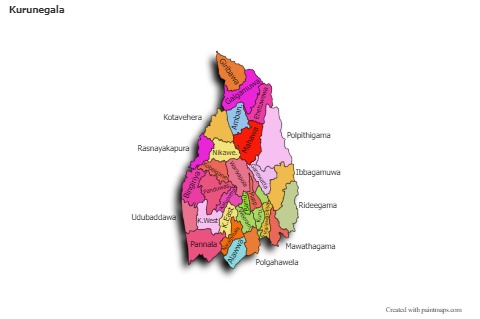 Contoh Peta untuk Kurunegala (berwarna,bayangan)