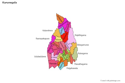 Contoh Peta untuk Kurunegala (berwarna)