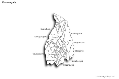 Contoh Peta untuk Kurunegala (hitam-putih,bayangan)