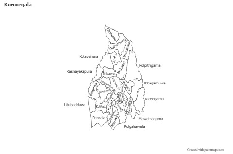 Contoh Peta untuk Kurunegala (hitam-putih)