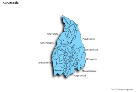 Contoh Peta untuk Kurunegala (biru,bayangan)