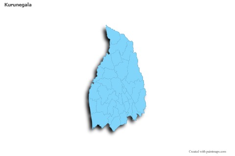 Contoh Peta untuk Kurunegala (biru,garis luar,bayangan)